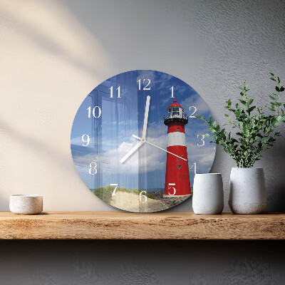 Ronde glazen klok Vuurtoren