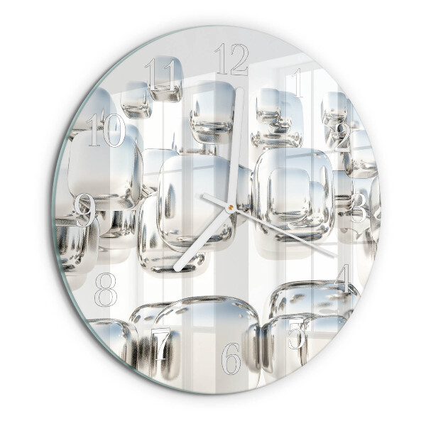 Ronde glazen klok 3D-kubus