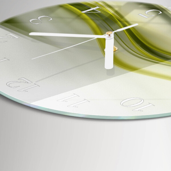 Ronde glazen klok Abstracte lijnen