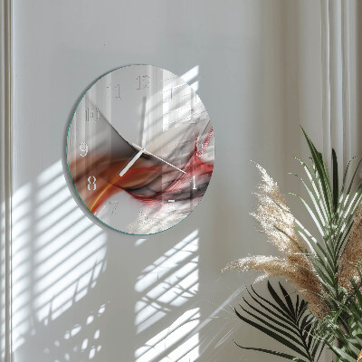 Ronde glazen klok Abstracte lijnen
