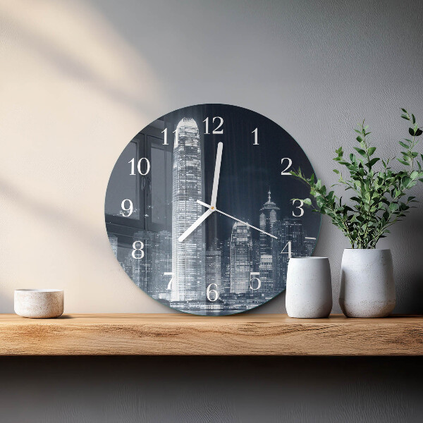 Ronde glazen klok Horizon