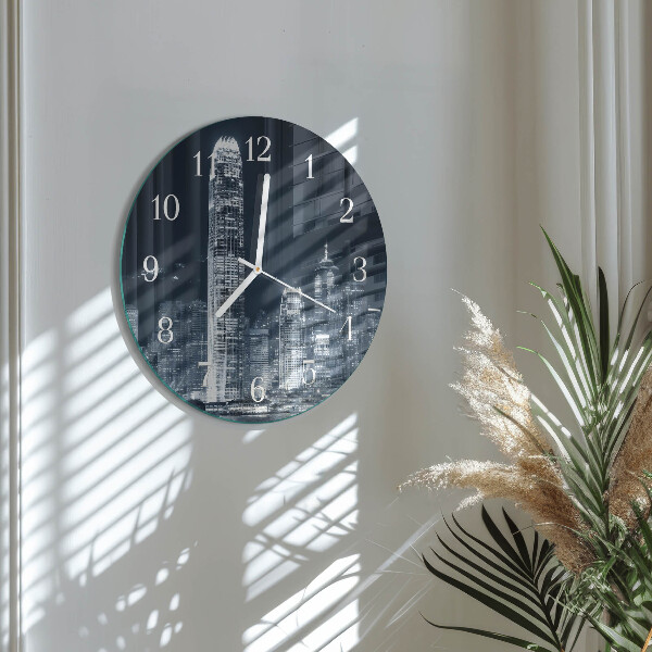 Ronde glazen klok Horizon