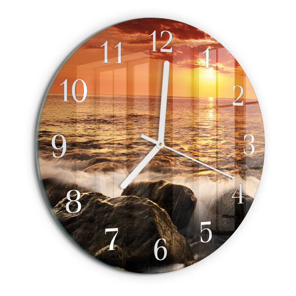 Ronde glazen klok Zonsondergang