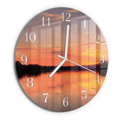 Ronde glazen klok Zonsondergang