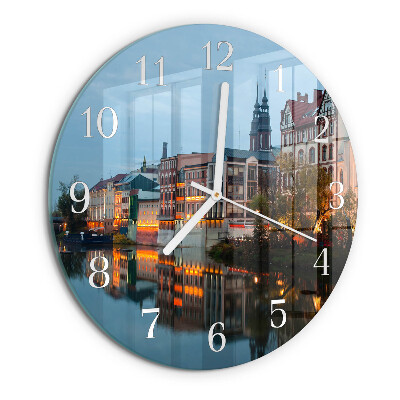 Ronde glazen klok Oude stad