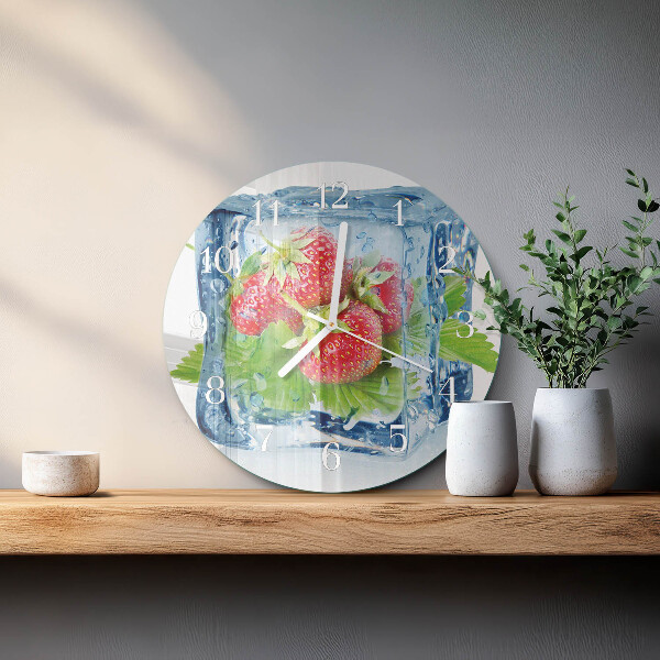 Ronde glazen klok Aardbeienijs