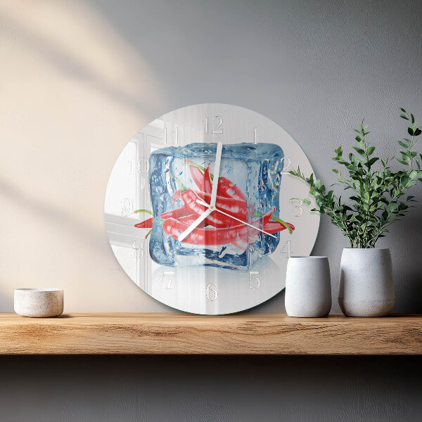 Ronde glazen klok Chili met ijs