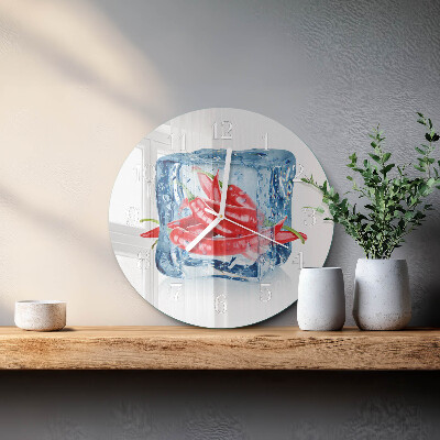 Ronde glazen klok Chili met ijs