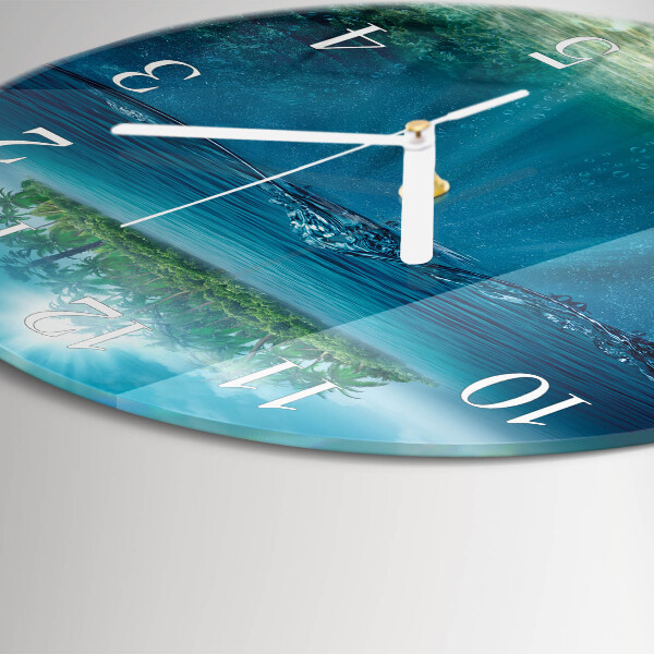 Ronde glazen klok Zeebedding