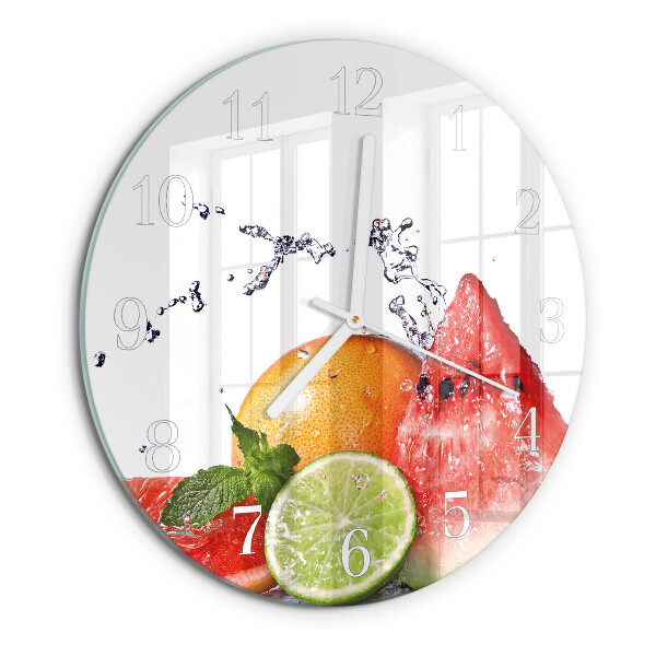 Ronde glazen klok Fruit