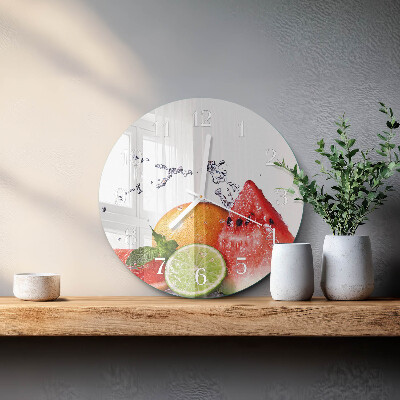 Ronde glazen klok Fruit
