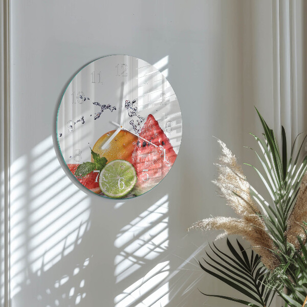 Ronde glazen klok Fruit