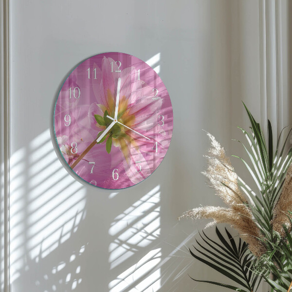 Ronde glazen klok Bloem