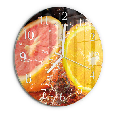 Ronde glazen klok Fruit