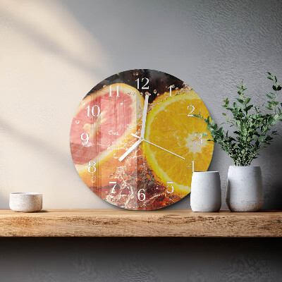 Ronde glazen klok Fruit