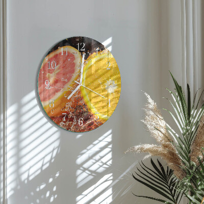 Ronde glazen klok Fruit