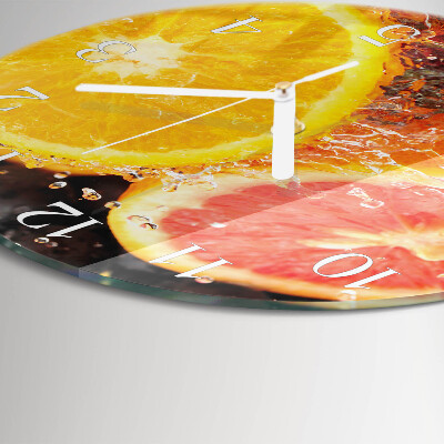 Ronde glazen klok Fruit