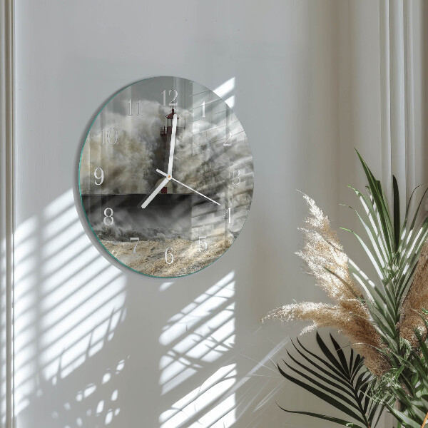 Ronde glazen klok Storm