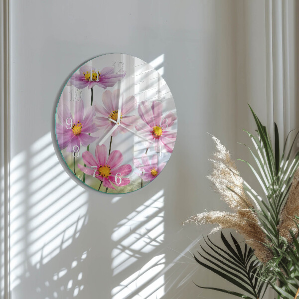 Ronde glazen klok Bloemen