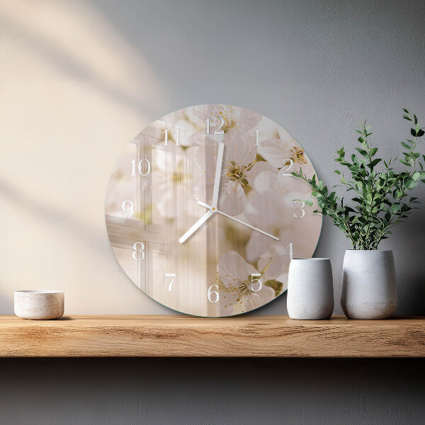 Ronde glazen klok Bloemen