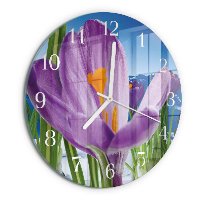 Ronde glazen klok Lente