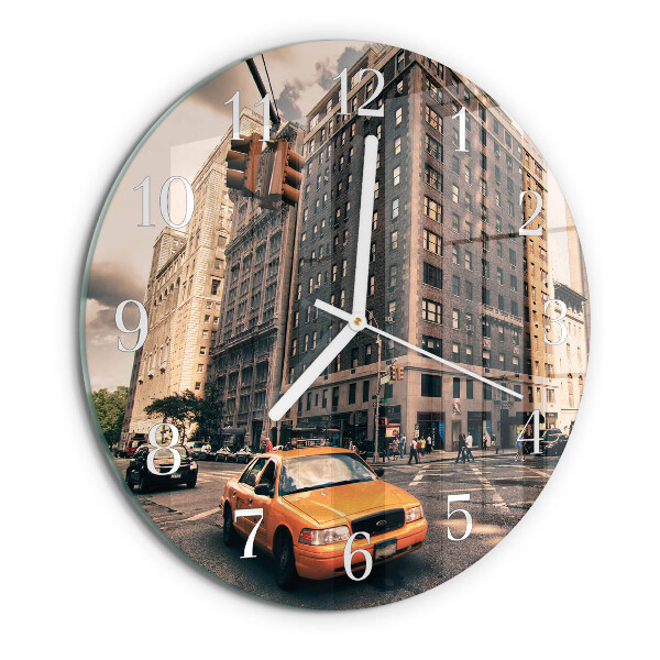 Ronde glazen klok Taxi