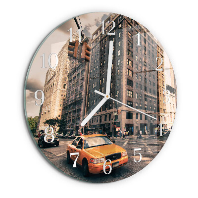 Ronde glazen klok Taxi