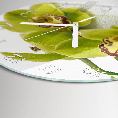 Ronde glazen klok Orchidee