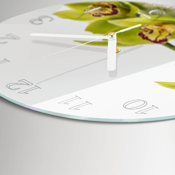 Ronde glazen klok Orchidee