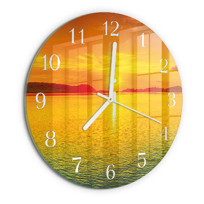 Ronde glazen klok Zonsondergang