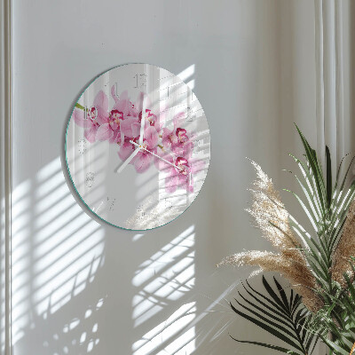 Ronde glazen klok Orchidee