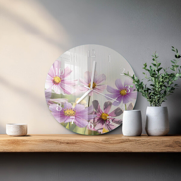 Ronde glazen klok Bloemen