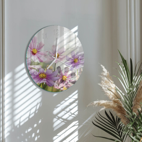Ronde glazen klok Bloemen