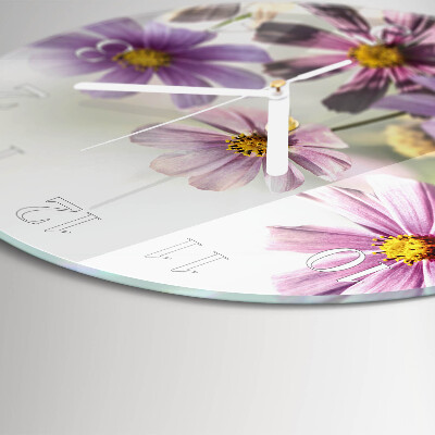 Ronde glazen klok Bloemen