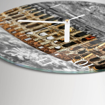 Ronde glazen klok Colosseum
