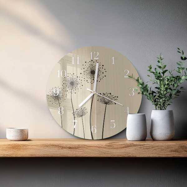 Ronde glazen klok Bloemen