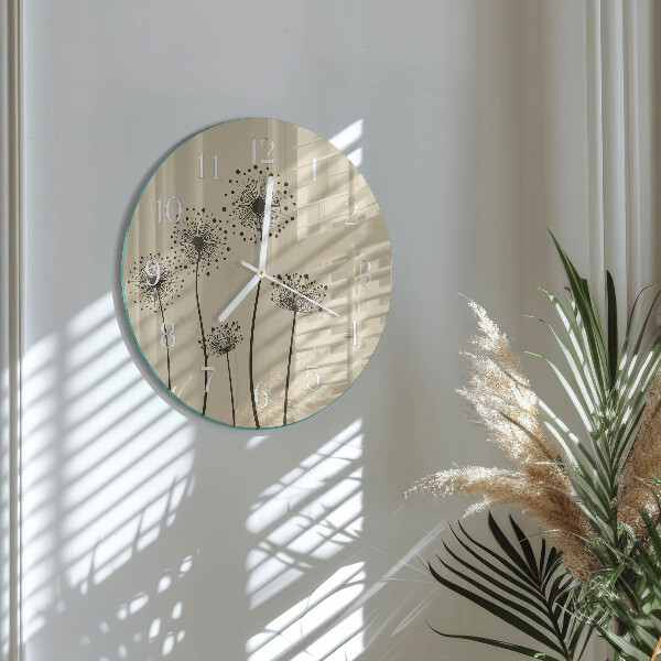 Ronde glazen klok Bloemen