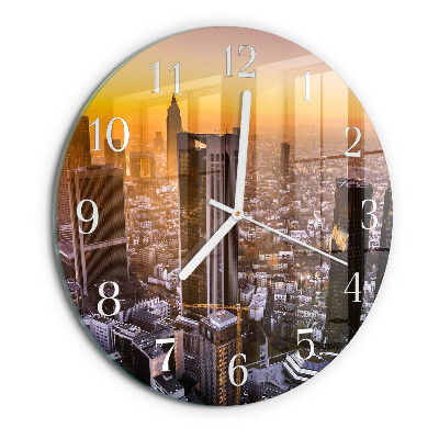 Ronde glazen klok Zonsondergang