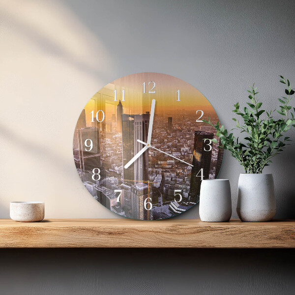 Ronde glazen klok Zonsondergang
