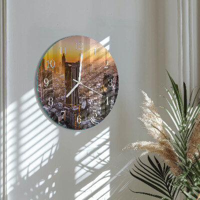 Ronde glazen klok Zonsondergang