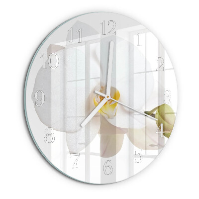 Ronde glazen klok Orchidee