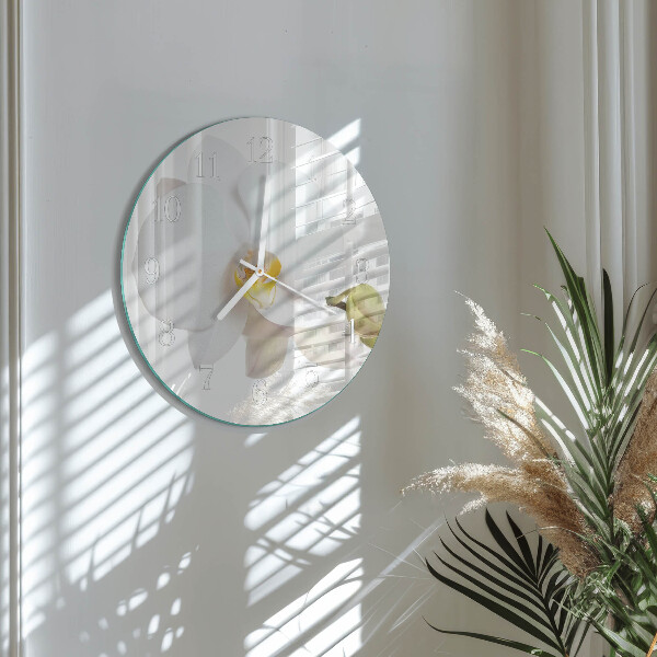 Ronde glazen klok Orchidee