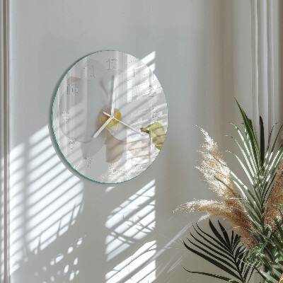 Ronde glazen klok Orchidee