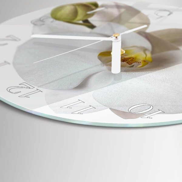Ronde glazen klok Orchidee