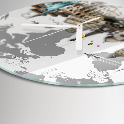 Ronde glazen klok Wereld