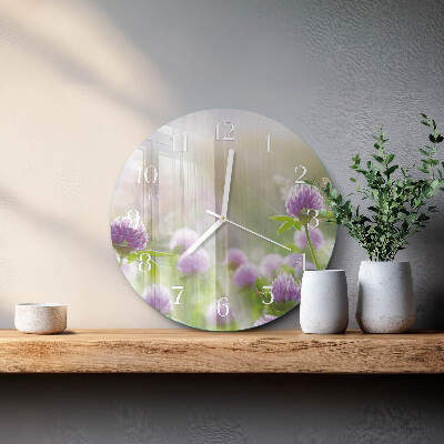 Ronde glazen klok Bloemen