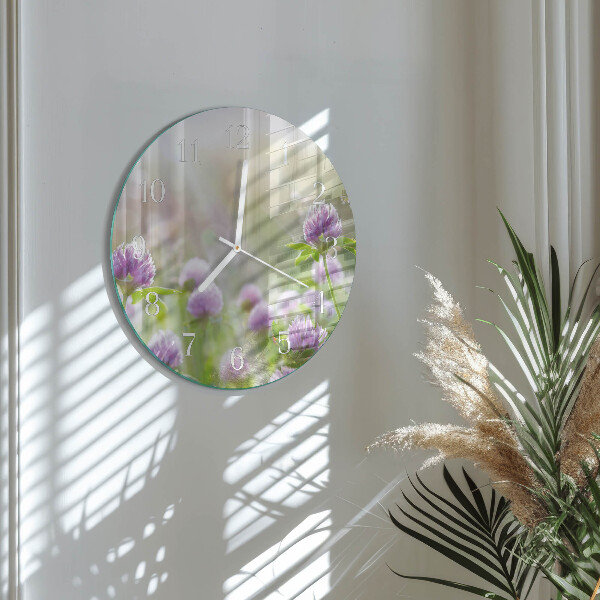 Ronde glazen klok Bloemen