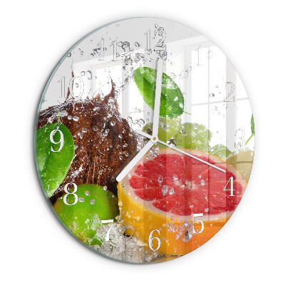 Ronde glazen klok Fruit