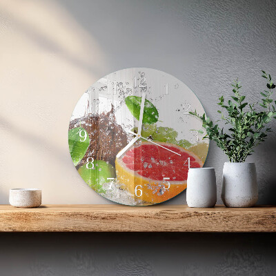 Ronde glazen klok Fruit