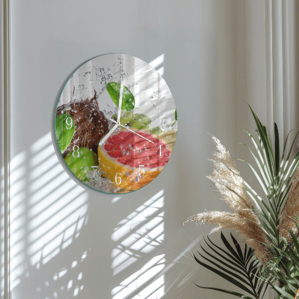 Ronde glazen klok Fruit